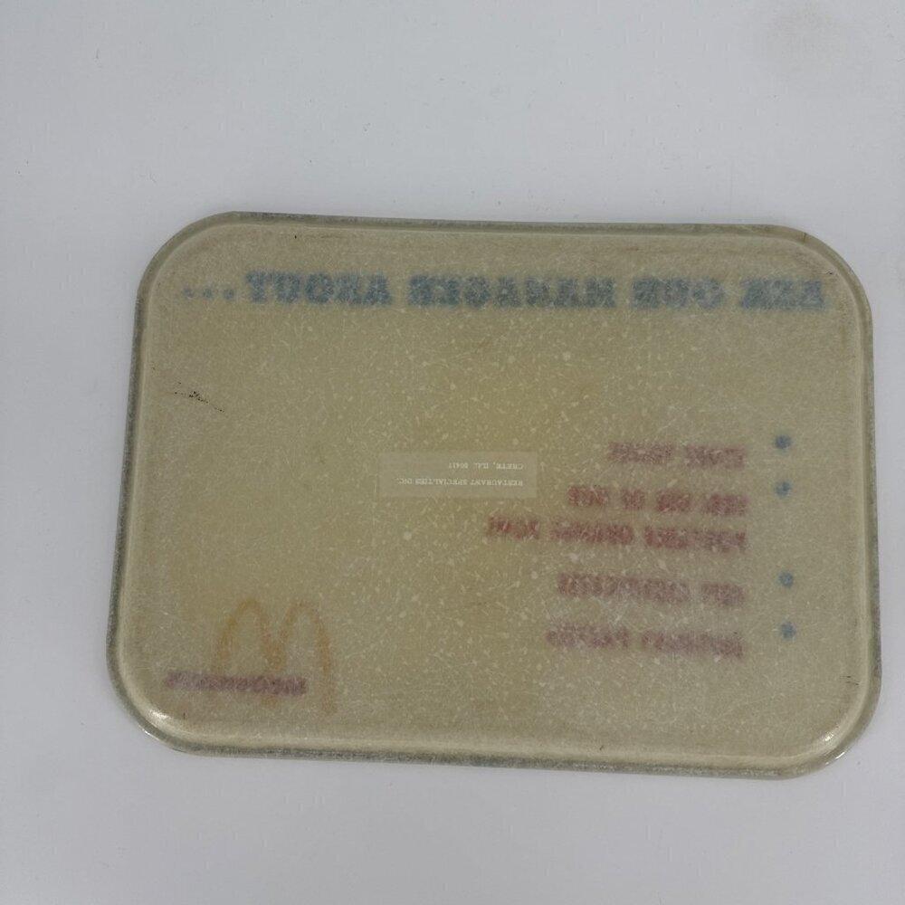 Vintage McDONALD'S RESTAURANT Fiberglass Tray Ask Our Manager About... tours - Picture 5 of 9